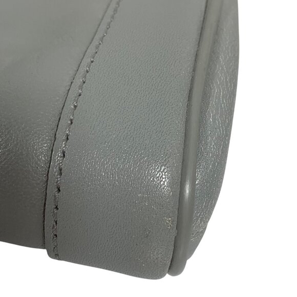 Vintage 1980s ETIENNE AIGNER Gray Leather Shoulder Bag Clutch Magnetic Closure - Picture 9 of 10